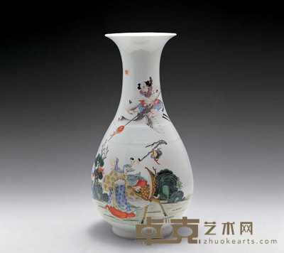 民国 粉彩琵琶尊 高41.2cm